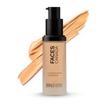 FACESCANADA Flawless Matte Cream Foundation - Golden Beige 032, 30 ml | 3-in-1 Foundation + Moisturizer + Concealer | 12 HR Hydration + SPF 18 | Full HD Matte Coverage | Lightweight | Anti Ageing