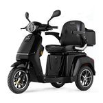 VELECO TURRIS - 3 Wheeled Mobility Vehicle Device - Fully Assembled and Ready to use - Full LED Lights - High Contrast Display - Alarm System (Black)