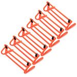 6-Pack of Agility Hurdles with Adjustable Height Extenders – Neon Orange Set & Carry Bag – Plyometric Fitness & Speed Training Equipment – Hurdle/Obstacles for Soccer, Football, Track & Field & More