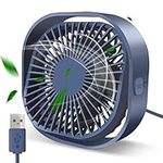 BSVI Desk Fan Portable Personal Desktop Mini Cooling Micro with Cable USB Powered 3 Speeds Quiet Small Table Fan for Home Office Study reading Bedroom Indoor Car Outdoor Travel