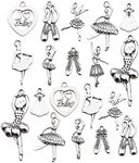 100g(60pcs) Craft Supplies Antique Silver Ballerina Ballet Dancer Charms for Jewelry Making Crafting Findings Accessory for DIY Necklace Bracelet M290