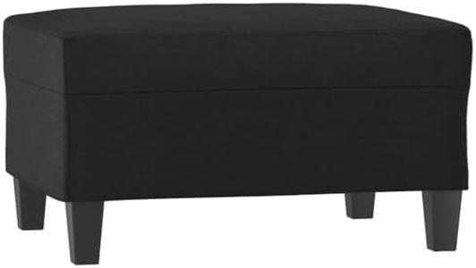 vidaXL Black Faux Leather Footstool - Stylish Ottoman Footrest for Living Room, Bedroom, Lounge - 70x55x41cm Stool with Durable Plywood Frame