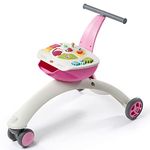 Tiny Love 5-in-1 Here I Grow, Baby Walker and Baby Ride-On Toy, Baby Balance Bike with Safety Brake, Baby Push Toy, 6 Months - 3 Years, Meadow Days, Pink