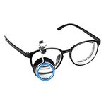 Hands-Free Clip-On Eyeglass Magnifier Portable Loupes Magnifying Lens 20X Magnification Jewelry Loupe Watchmaker Jewelry Watch Repair Tool Jewelry Clock Repair Reading Tool,Glasses Not Included