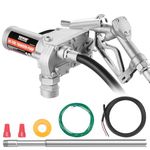 VEVOR Fuel Transfer Pump, 12V DC 15 GPM 1/5 HP, Gear-Type Electric Diesel Transfer Pump with Auto Shut-Off Fuel Nozzle, Long Inlet & Outlet Hose for Gasoline, Diesel, Kerosene, Ethanol Blends