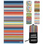 VAAVEi Beach Towel - Quick-Drying and Absorbent - Lightweight and Compact Microfiber Towel (Stripe)