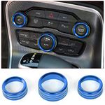 Voodonala Air Conditioner Switch CD Button Knob for Dodge Challenger 2015-2024 Charger Chrysler 300 300s 2015-2019, for RAM 2013-2018 (Aluminum Alloy Blue)