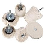 Buffing Wheel for Drill,AOBETAK 6PCS Polishing Compound Pads with 1/4" Handle for Grinder Polisher Tool,Drill Buffer Pad Kit For Car,Metal,Stainless Steel,Machine,Wood,Plastic etc