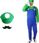 Super Brothers Costume Adult Fancy Dress Cosplay Role Play Outfit Costume Green M