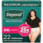 Depend FIT-FLEX Adult Incontinence Underwear for Women, Maximum Absorbency, XXL, Blush, 22 Count