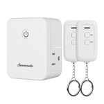 DEWENWILS Remote Control Outlet with 2 Remotes, No Interference Wireless Remote Outlet Light Switch with 2 Side Outlets, 15A/1875W, 100ft RF Range, Programmable