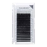 NAGARAKU Eyelash Extensions Individual Lashes 0.15mm B curl 7-15mm Mix Tray Classic Matte Black Natural Faux Mink 16 rows