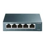 TP-Link TL-SG105 5 Port Gigabit Unmanaged Ethernet Network Switch, Ethernet Splitter, Plug and Play, Fanless Metal Design, Shielded Ports, Traffic Optimization, Limited Lifetime Protection,Black