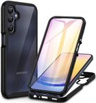 CENHUFO Samsung A25 5G Case, with Built-in Screen Protector, 360° Full Body Cover Heavy Duty Protective Military Grade Shockproof Bumper Rugged Clear Phone Case for Samsung Galaxy A25 5G - Black