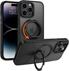 YINLAI Magnetic Case for iPhone 14 Pro Max Case, [Compatible with MagSafe] with 360° Rotatable Ring Stand Slim Shockproof Protective Phone Cases for iPhone 14 Pro Max 6.7",Black