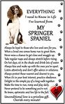 Fridge Magnets Springer Spaniel Lover (I Learned from my Springer Spaniel) Gift - Large Fun flexible size 16cms x 10 cms (approx. 6" x4")