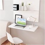 LAMPOC Wood Wall Mount Folding Laptop Table Office Table Foldable Dining Table Work Station Including Hinges, Screws And Screw Plugs (48X81 Cm Wall Mount Table, Glossy White)