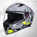 Studds Thunder D10 ISI and DOT Certified Full Face Graphic Helmet for Men and Women with Clear Visor and Painted Spoiler