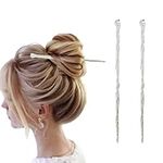 2PCS Alloy Hair Chopsticks Bun Chopsticks Hair Jewelry Abstract Minimalist Hair Chopsticks for Long Thick Hair