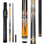 MangoRun Carbon Fiber Pool Cue Stick 12.5mm Low Deflection Billiard Cue Stick Case Set with Little Extension (Orange)