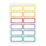 Avery No-Iron Fabric Name Labels, Rainbow Borders Preprinted Designs, Handwrite-Only, 24 Preprinted Labels (40706)