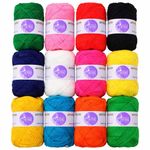 Asian Hobby Crafts Multicolor Wool Yarn Set for Knitting & Crochet, 12 Rolls x 12g Soft Woolen Yarn Thread, Beginner Friendly, DIY Crafts, Amigurumi, Hand Knitting, Crochet Projects, Embroidery, Toys, Garments, Flowers, Hobby Projects, Home Decor