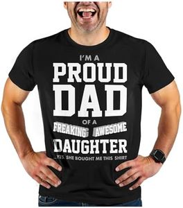 Proud Dad Shirt Gifts for Dads from Daughter Fathers Day Funny Shirts for Men Large Black