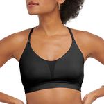 Champion Womens Sports Bra, Soft Touch, Moisture-Wicking Bra, Light Support Sports Bra (Longline Sports Bra Available), Black, X-Large