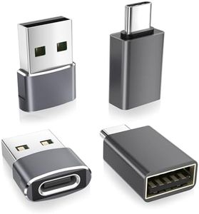 Basesailor USB to USB C Adapter with C Male to 3.0 Female Charger 4Pack,Thunderbolt 4 OTG Converter for MacBook,iPhone 16 16e 15 14 13 Plus Pro Max,Samsung Galaxy AI S25 S24 23 Ultra,iPad Air,AirPods
