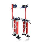 15"-23" Professional Grade Adjustable Drywall Stilts Taping Paint Stilt Aluminum Tool Stilt for Painting Painter Taping Red