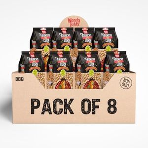 Krunchy Corn Snack–BBQ Flavor | Original Roasted & Salted Non-GMO & Gluten Free Corn Nuts | Crunchy Snack for Lunchbox,Office,Parties & On-the-Go | Chips & Crackers Alternative Pack of 8 (3.52 oz / 100 gm each)