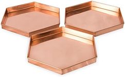 Achla Designs Hexagonal Tray (Set of 3), 9", Copper