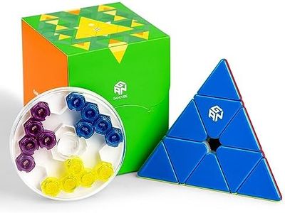 GAN Pyraminx 60 Magnets, Speed Magnetic Pyramid Puzzle Stickerless Triangle Cube GES+(UV Coated,Enhanced)