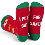 Lavley Funny Holiday Socks For Adults and Teens (Gifts For Christmas, Thanksgiving, Valentine's Day, Halloween), Santa Cookies, One Size