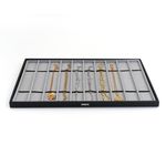 XHMQYC Watch Tray leather Jewelry Organizer 10 Grid Stackable Bracelets and necklaces Display case black