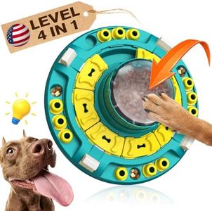 KADTC Interactive Dog Puzzle Toys for Boredom Stimulating Slow Food Feeder Bowl,Puppy Brain Mental Stimulation Mentally Toy Treat Dispenser Advanced Level 4 3 2 1 Small/Medium/Large Aggressive Chewers