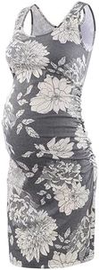 Liu & Qu Women's Maternity Sleeveless Tank Dresses Side Ruching Bodycon Dress for Daily Wearing or Baby Shower