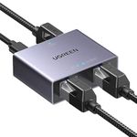 UGREEN Ethernet Splitter Aluminum 1 in 2 Out Gigabit Network LAN Splitter Plug and Play for Laptop, TV Compatible with Cat 8 Cat 7 Cat 6 Cat 5e Cat 5 Ethernet Cable