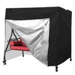 FLYMEI Outdoor Swing Cover 2 Seater Waterproof Patio Swing Cover Porch Swing Cover 2 Triple Seater Swing Canopy Cover All Weather Protection, 65'' (L) x 50''(W) x 66''(H)