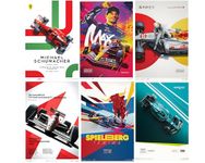 F1 Poster Set of 6 13x19 Size 300 GSM - F1 Merchandise - F1 Stickers for Wall - Formula 1 Poster Stickers Wallpaper - F1 Merch - F1 Gift Ideas - Formula 1 car posters - Formula 1 Merch