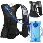 Zacro Running Vest for Men Women, Lightweight Hydration Vest with 2L Water Bladder, Adjustable No Bounce Fit, Breathable Reflective Vest for Marathon, Trail, Hiking, Cycling
