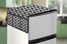 Stylista Refridgerator top cover suitable for AmazonBasics AB2022RFSBS01, 564 Liter Fridge, Dimension (WxD) 65x141 CM, Checkered Pattern Black