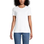 Lands' End Women's Plus Size Supima Cotton Short Sleeve T-Shirt - Relaxed Crewneck - WHITE - 1x