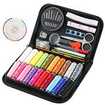 AUERVO Sewing Kit, Small Sewing Kit 113 Piece Sewing Accessories with Zipper Case, for Home,Travel,Emergency,Adults and Beginners,with Mending,Scissors,Needles and Thread Kits Tape Measure etc