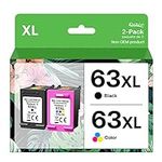 Upsek Remanufactured 63XL Ink Cartridges Combo Pack Replacement for 63 XL Ink for Officejet 3830 4650 4652 4655 5200 5255Printer (1 Black, 1 Tri-Color)