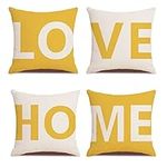 MYCDXE Pillow Cushion Covers 45x45cm Set of 4 Throw Pillow Cover 18x18inch Linen Decorative Home Love Pillow Cases For Couch Livingroom Sofa Bedroom Car Chair