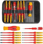 INGCO 12Pcs Interchangeable Insulated Screwdriver Set 10,00V with GS, VDE Certification Electrician Screwdriver HKISD1201