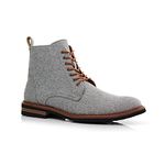 Polar Fox Brooke MPX806061 Grey Woolen and Leather Lace-up Fashion Chukka Boots with Zipper Closure grey Size: 9.5