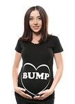 Silk Road Tees Bump Maternity T-Shirt Expecting Mom Pregnancy Shirt with Ruched Sides Top for Mommy Tee X-Large Black