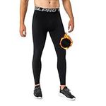 LEICHR Men’s Thermal Leggings Tights Warm Athletic Compression Pants Winter Baselayer Running Tights Underwear Bottoms